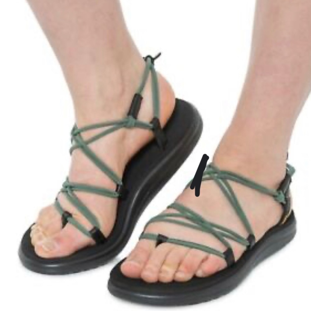 Voya Infinity Teva sandals sage green straps